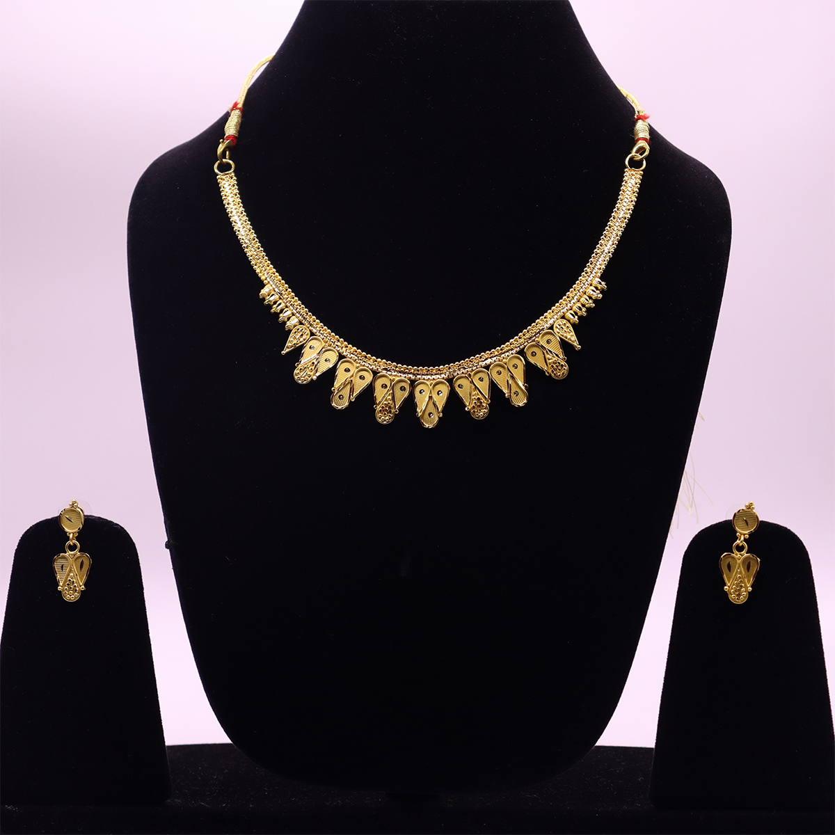 1.5 gram Gold Plated Necklace Set JGP059 - Image 7