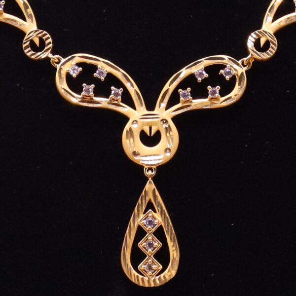 1.5 gram gold forming Gold Plated necklace Set JGP016 - Image 3